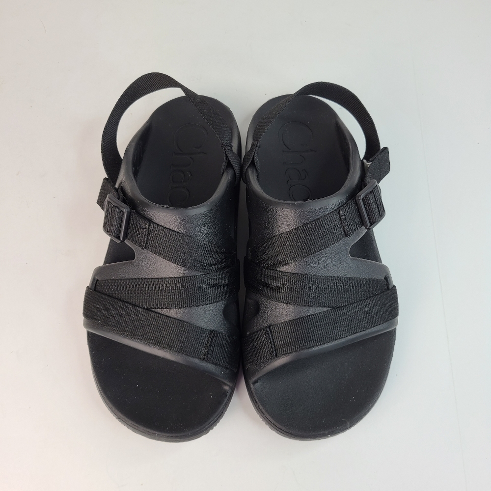 Chaco Chillos black sport sandals with cutouts and adjustable strap women's 10